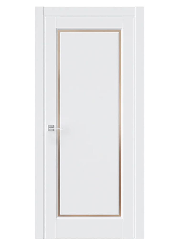 Двери WestStyle  LVT 1 Emlayer Белый/ Бронза Сатинат ДО