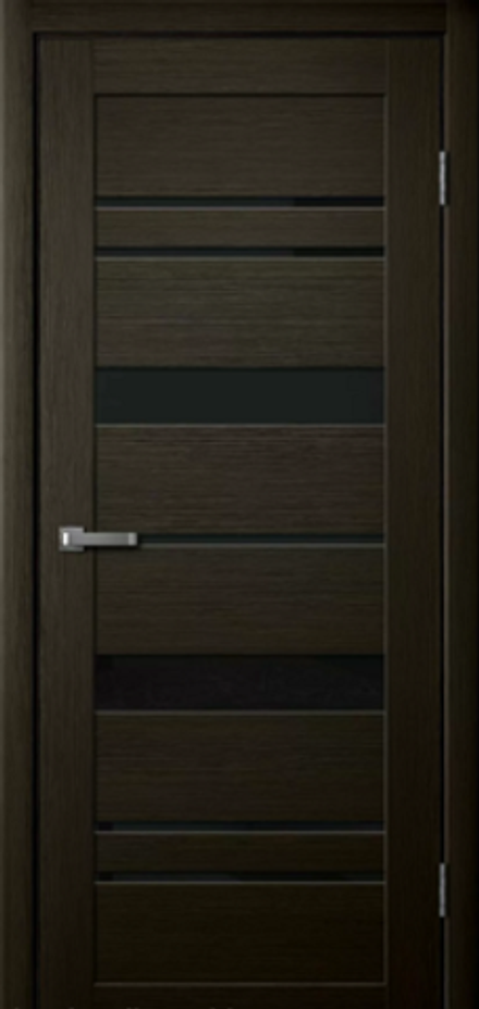 Межкомнатные двери La Stella 283 Дуб мокко Черное стекло/Зеркало ДО