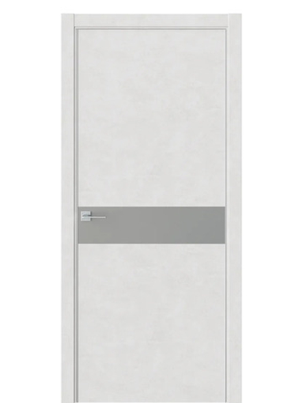 Двери WestStyle  "IN 1" Бетон Лайт /Зеркало сатин графит /алюм.кромка  ДО