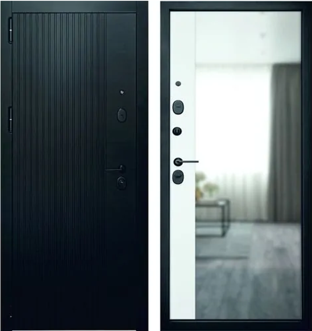 Сейф дверь ВФД MONO Carbon/MAXI Mirror Ice