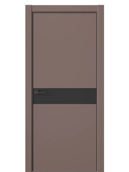 ДВЕРИ WestStyle  "IN 1" Милкшейк /Черное сатин Matelac /алюм.кромка  ДО