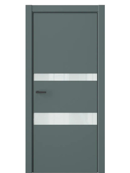 Двери WestStyle  "IN 16" Нефритовый Сад /Белое Lacobel /алюм.кромка  ДО