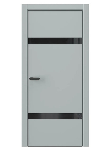 Двери WestStyle  "IN 3" Платиновый Дым /Чёрное Lacobel /алюм.кромка  ДО