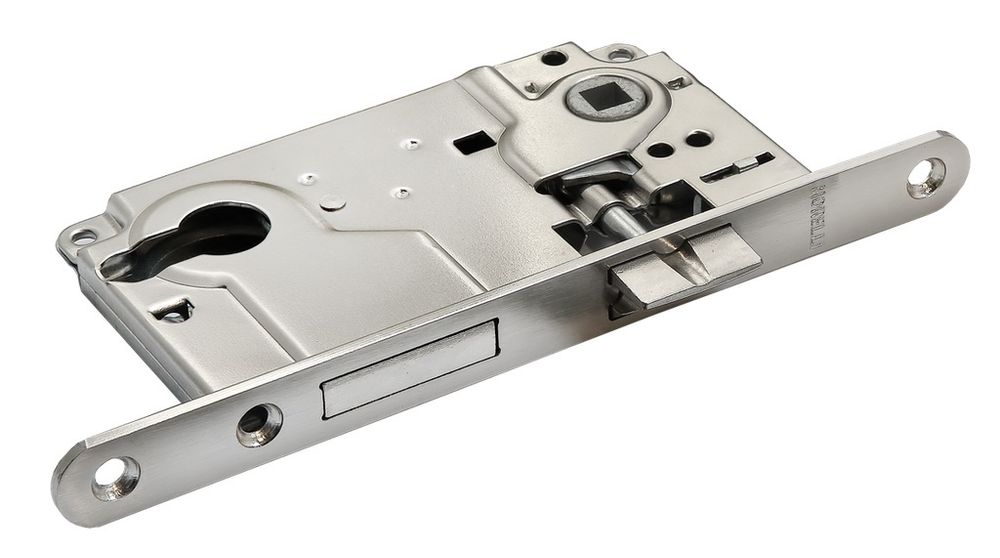 Замок с ригелем под ключевой цилиндр morelli l1885 sn цвет – никель