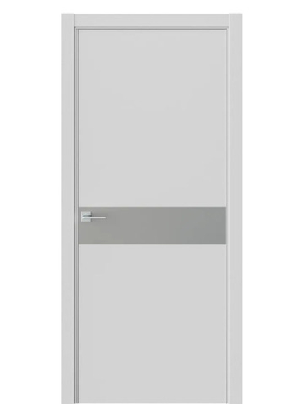 ДВЕРИ WestStyle  "IN 1" EmLayer Серый /Зеркало сатин графит /алюм.кромка  ДО