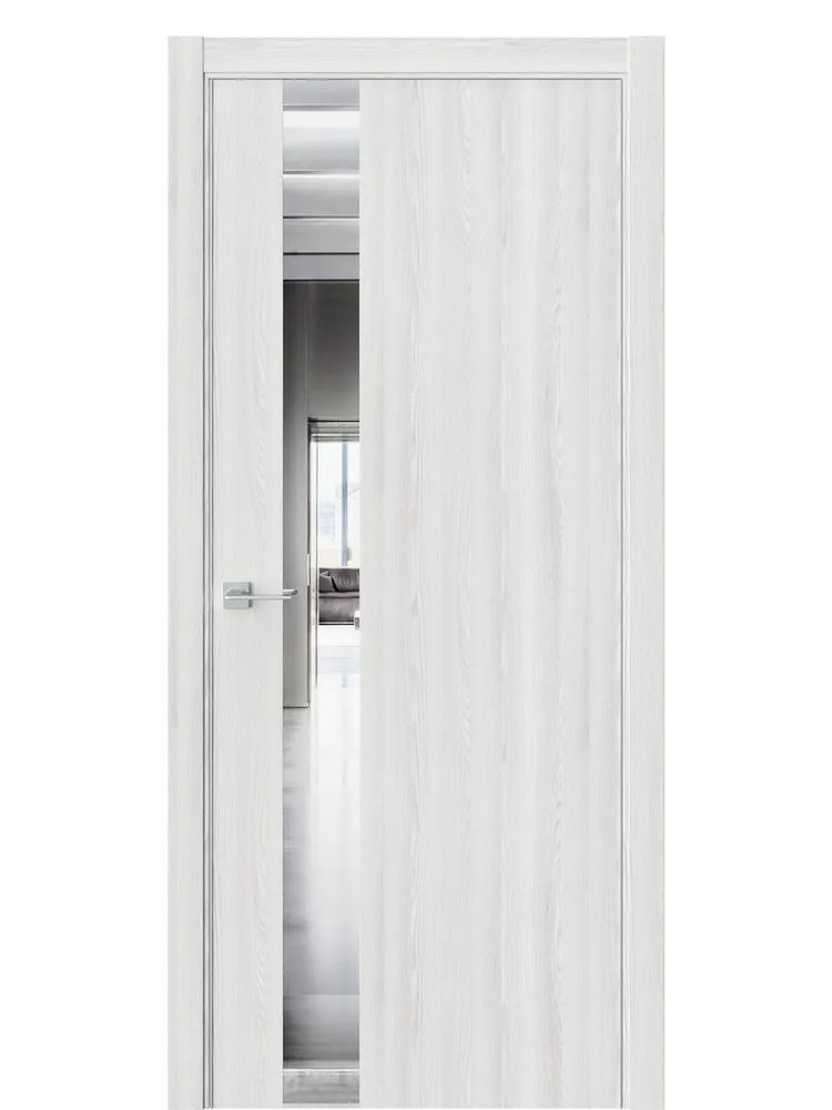 Двери WestStyle  "IN 2" Клен Айс /Зеркало /алюм.кромка  ДО