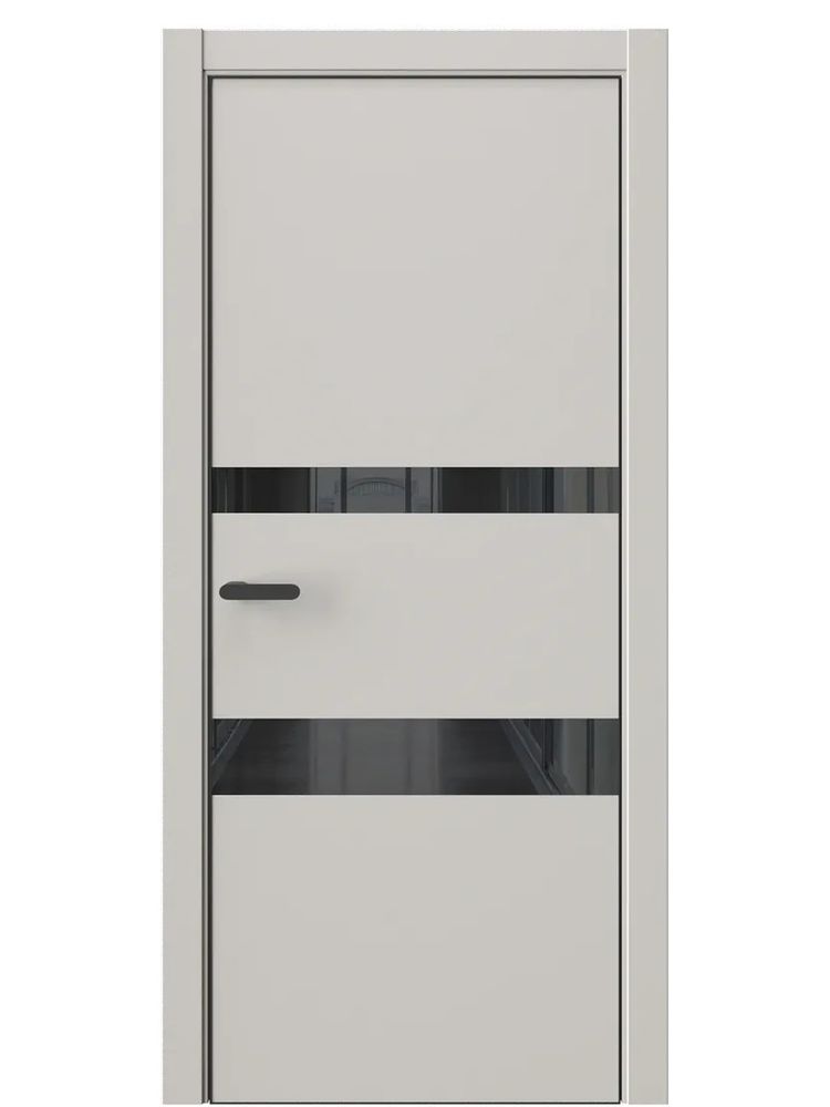 Двери WestStyle  "IN 16" Песчаный Рай /Чёрное Lacobel /алюм.кромка  ДО