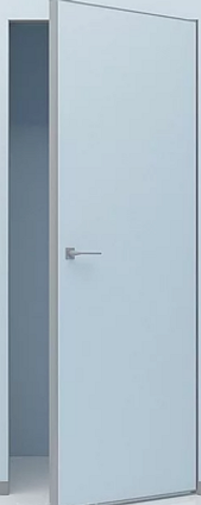 Межкомнатные двери WestStyle "IN 9" (U9) Белый / Алюминевая кромка хром с 4-х сторон ДГ