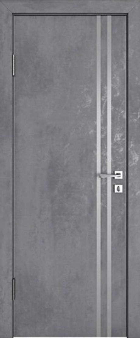 Двери "модерн" 506 al2 бетон темный/вставка алюминий/алюминиевая кромка дг