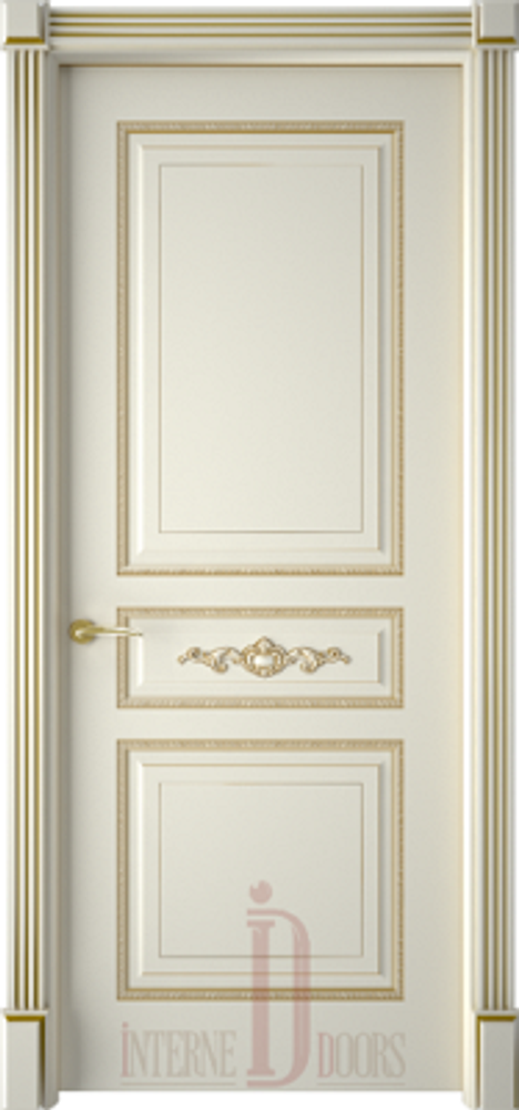 Межкомнатные двери INTERNE DOORS &quot;ЛАЦИО&quot; (ДГ) Слоновая кость/патина золото