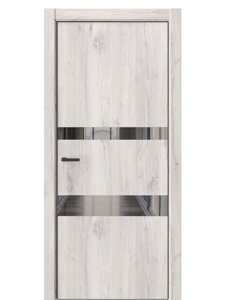 Двери WestStyle  "IN 16" Дуб Джуно /Зеркало графит /алюм.кромка  ДО