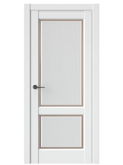 Двери WestStyle  LVT 3 FL Белая Вуаль/ Бронза Сатинат ДО