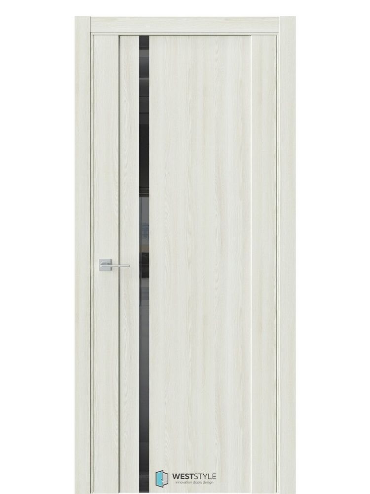 Двери WestStyle F31 Клён крем /Чёрное Lacobel  ДО