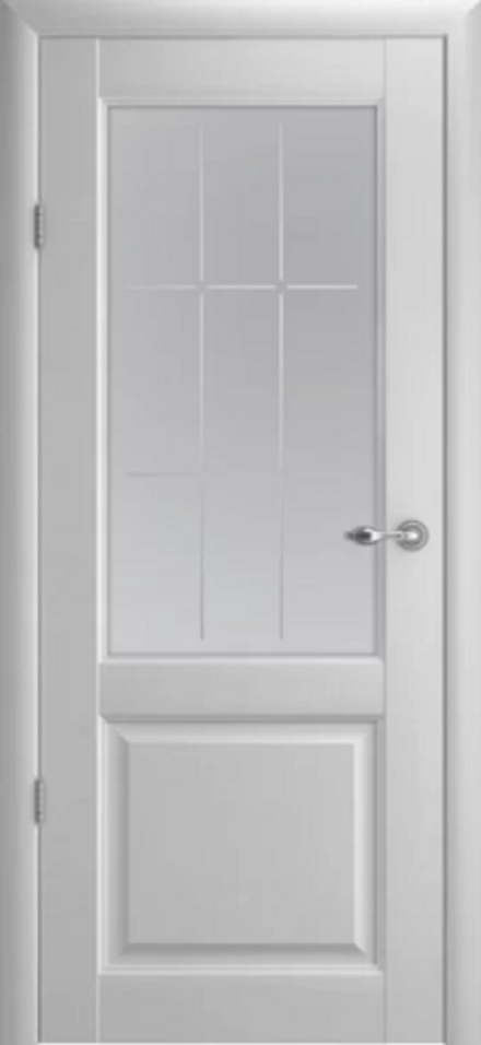 Межкомнатные двери ALBERO "Эрмитаж-4" Платина (ДО) Мателюкс рисунок "Квадро"