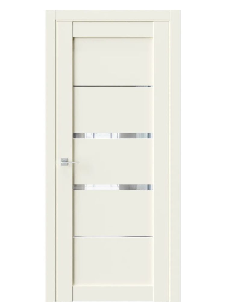 Межкомнатные двери WestStyle  RL 2 Emlayer Бежевый /Зеркальное стекло ДО