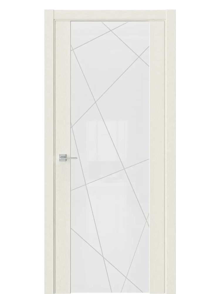 Двери WestStyle Е7  Дуб монтана/ Белое триплекс/ Гравировка Prime 1 ДО