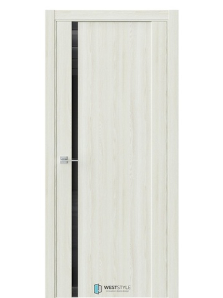Двери WestStyle F30 Клён крем /Чёрное Lacobel  ДО