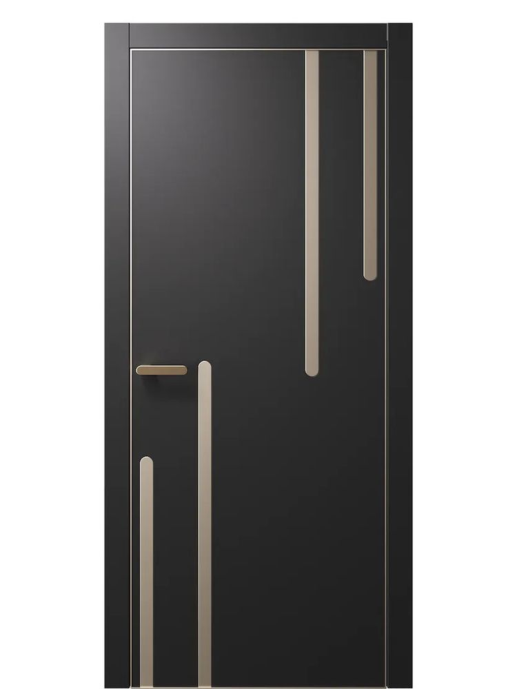 Двери WestStyle  &quot;IN М2.1&quot; Черный Кварц /молдинг /алюм.кромка  ДГ