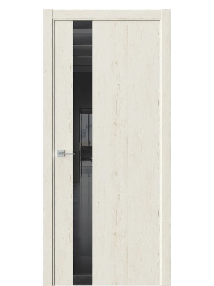 Двери WestStyle  "IN 2" Дуб Джентл /Чёрное Lacobel /алюм.кромка ДО