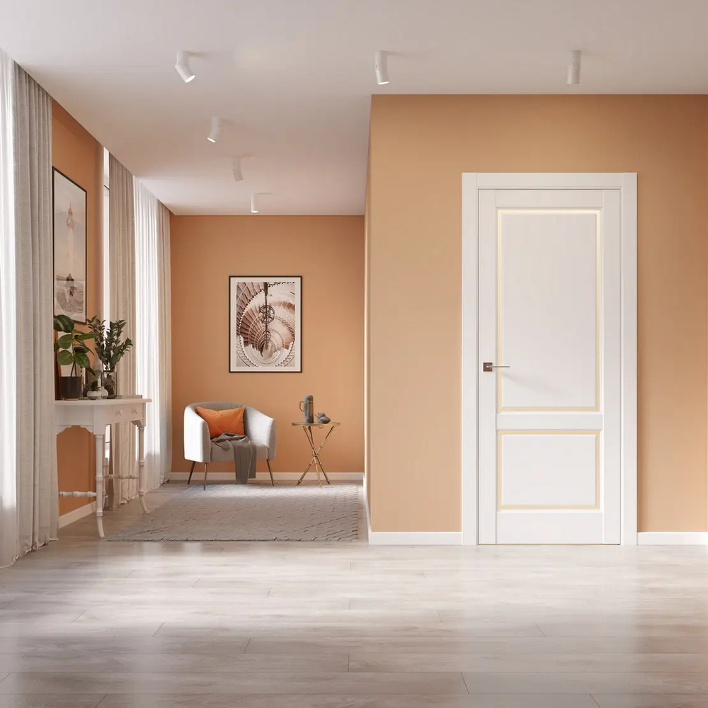 Двери WestStyle  LVT 3 Милкшейк/ Белое Сатинат ДО