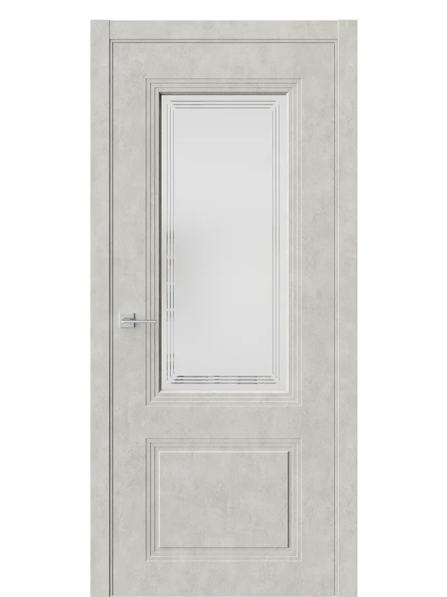 Двери WestStyle  Monte 4 Бетон Смоки /Белое Сатинат ДО