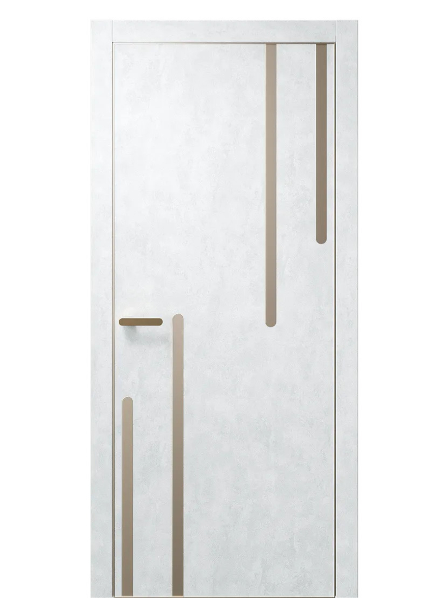 Двери WestStyle  "IN М3" Бетон Лайт /молдинг /алюм.кромка  ДГ