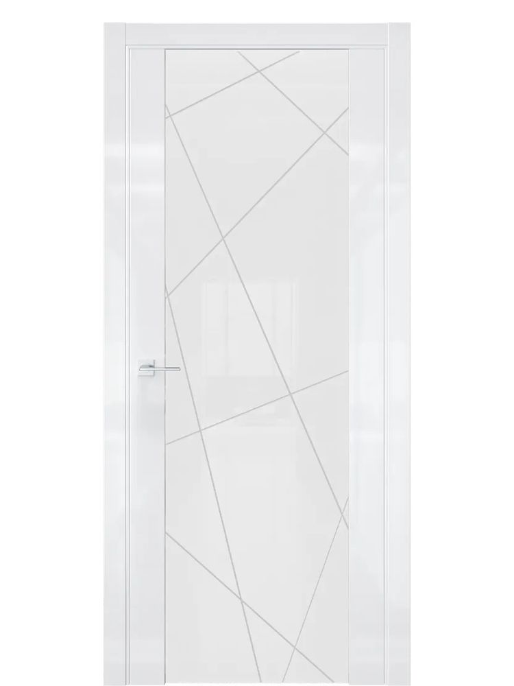 Двери WestStyle Е7  Белый глянец/ Белое триплекс/ Гравировка Prime 1 ДО