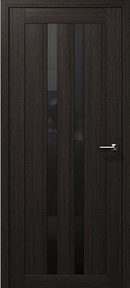 Межкомнатные двери ВОСХОД "СИГМА" Орех бисмарк (венге) черное стекло ДО