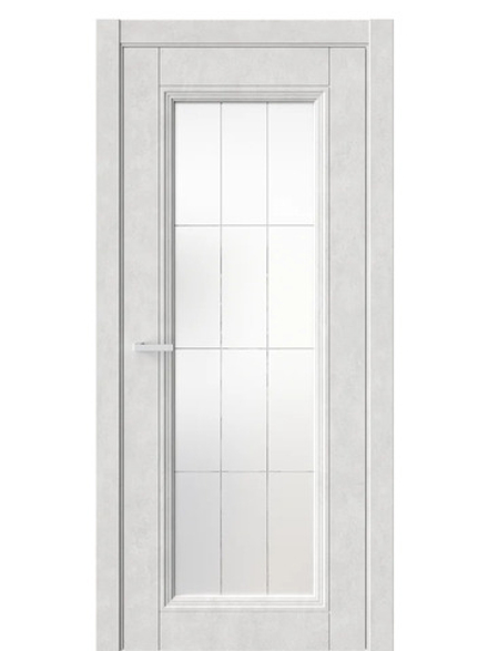 Двери WestStyle  Demiss 2  Бетон Лайт / белое сатинат ДО