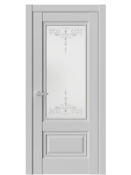 Двери WestStyle  "Ch 8"  Emlayer серый/ белое сатинат ДО
