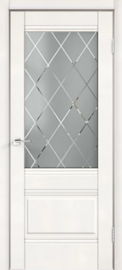 Межкомнатные двери VELLDORIS "ALTO 2V" Ваниль эмалит/Ромб Бронза (ДО)