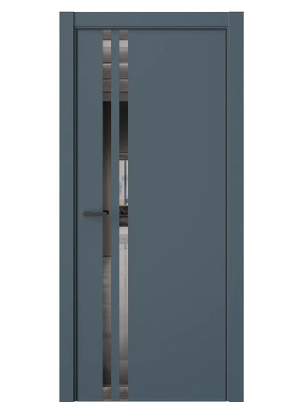 Двери WestStyle  "IN 37" Океанская Волна /Зеркало графит /алюм.кромка  ДО