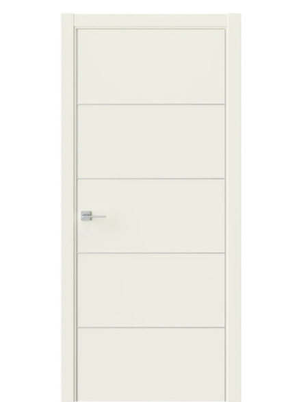 Двери WestStyle  "IN 27" EmLayer Бежевый /алюм.кромка  ДГ