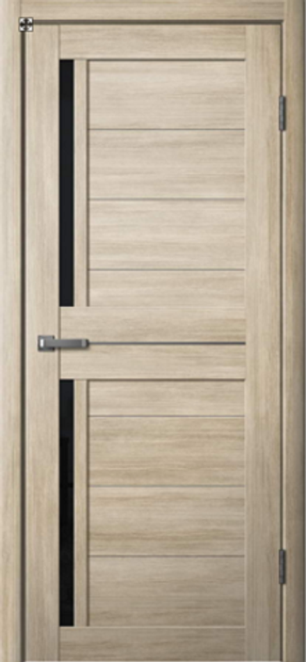 Межкомнатные двери La Stella 202 Ясень латте/Черное стекло ДО