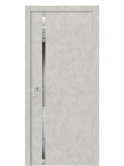 Двери WestStyle  "IN 36" Бетон Смоки /Зеркало /алюм.кромка ДО