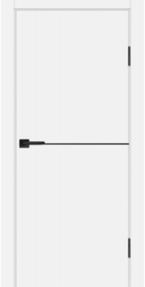 Межкомнатные двери DB-LINE DBS-AL-1 Белый матовый/черный молдинг, алюмин.кромка