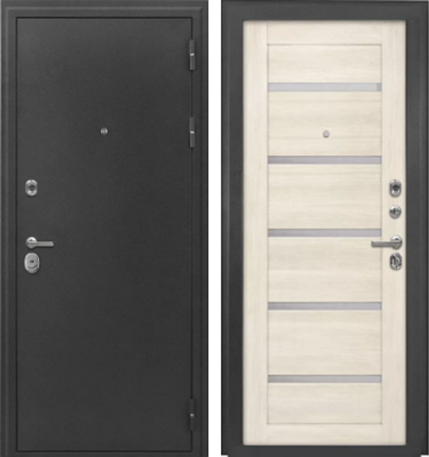 Сейф-дверь страж  "3к люкс-2" антик серебро, фл-16, пвх лиственница беленая