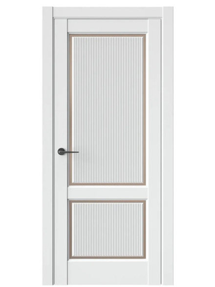 Двери WestStyle  LVT 3 FL Белая Вуаль/ Бронза Сатинат ДО