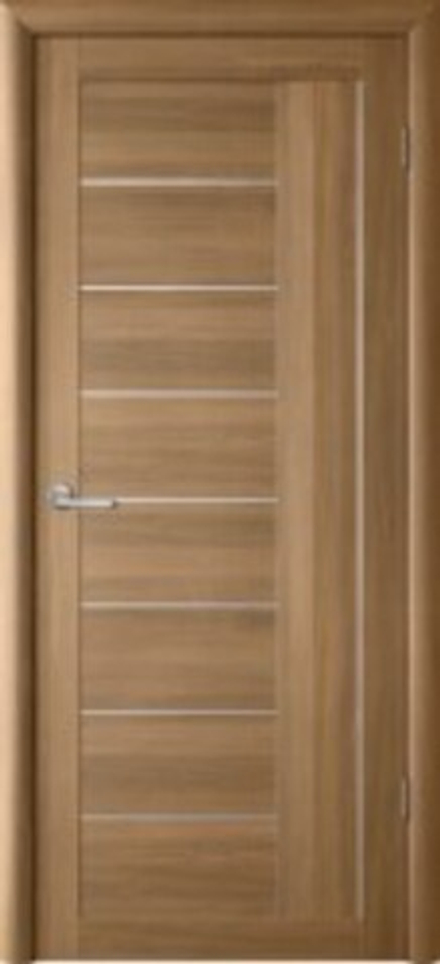 Межкомнатные двери ALBERO "Марсель" Лиственница Мокко (ДО) молдинг серебро