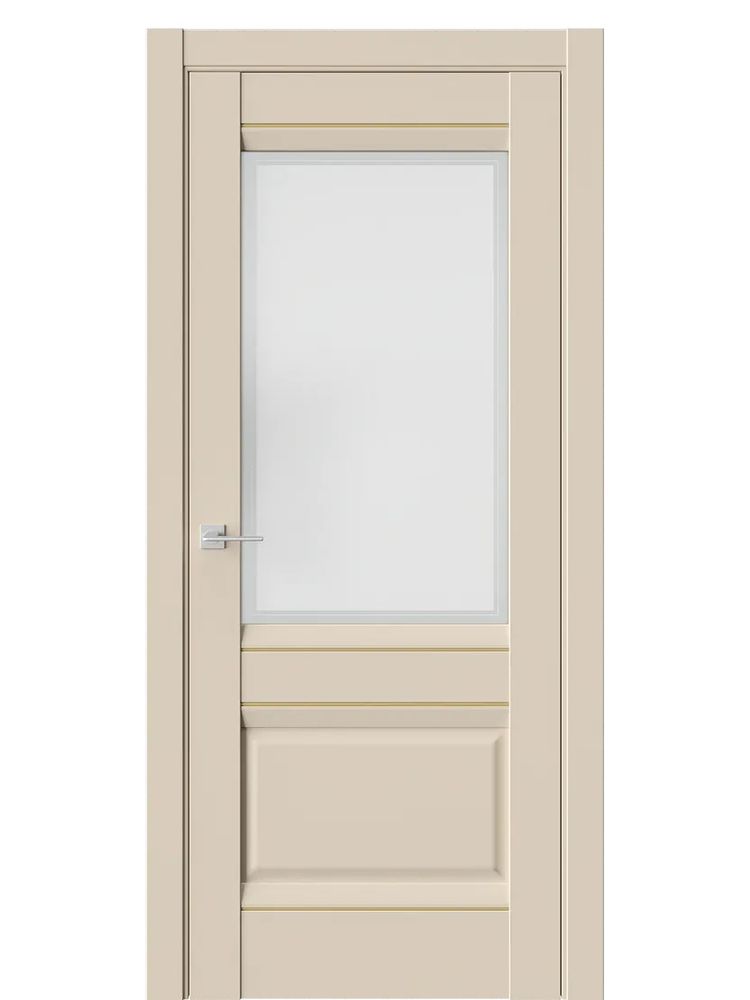 Двери WestStyle  PL11F Лазурный Песок /Белое Сатинат /Молдинг ДО