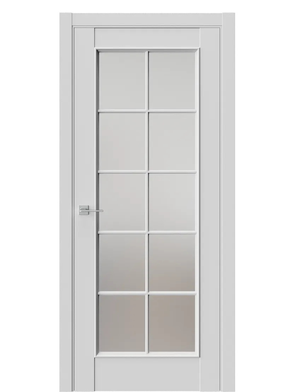 Двери WestStyle En 2 Emlayer серый / Белое Сатинат  ДО