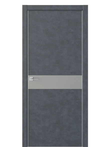 Двери WestStyle  "IN 1" Бетон Маренго/Зеркало сатин графит /алюм.кромка ДО