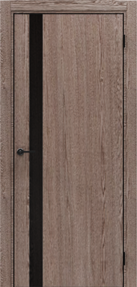 Двери Porta-51 Brownie Oak/AL кромка с 4-х сторон (черная)/Черное лакобель