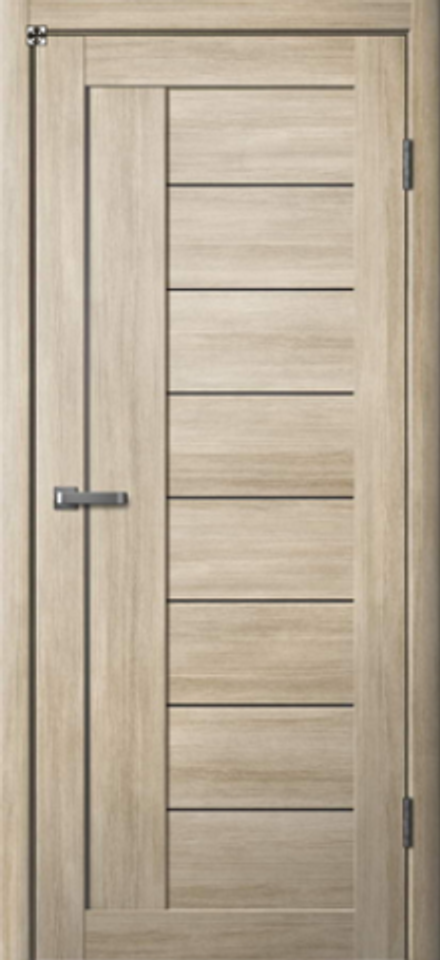 Межкомнатные двери La Stella 201 Ясень латте/Черное стекло/Зеркало ДО