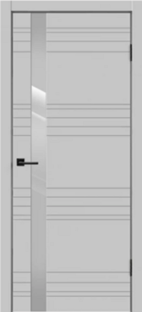Двери "scandi n" z1 эмаль cветло-серая/лакобель светло-серое с зарезкой под замок 1895р (до)