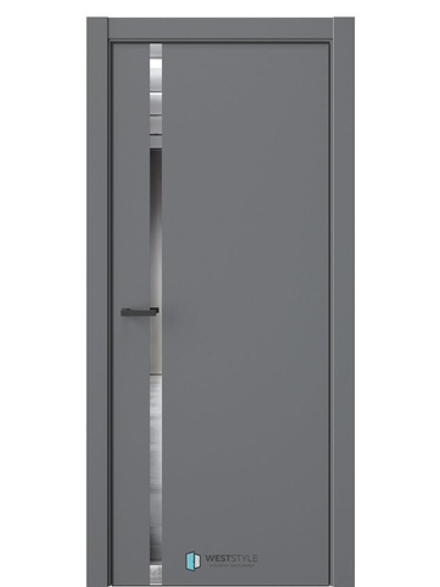 Двери WestStyle  "IN 36" Альпийская Ночь /Зеркало /алюм.кромка ДО