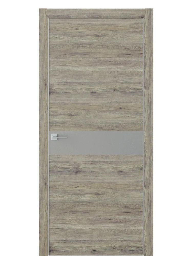 Двери WestStyle  "IN 1" Дуб Эссе /Зеркало сатин графит /алюм.кромка  ДО