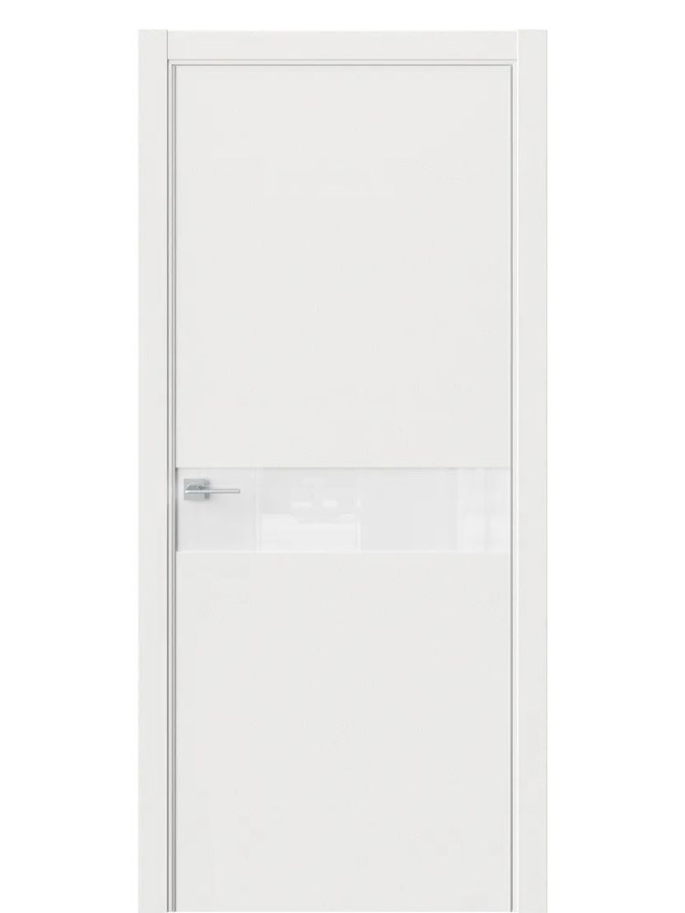 Двери WestStyle  "IN 1" Белое Дерево /Аляска Lacobel /алюм.кромка ДО