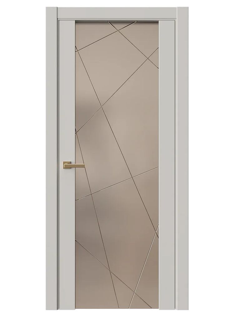 Двери WestStyle Е7  Песчаный рай/ Зеркало сатин бронза/ Гравировка Prime 1 ДО