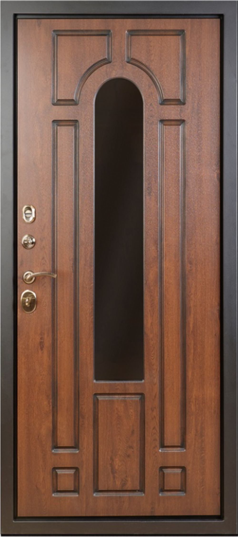 Сейф дверь "Лацио" с терморазрывом, Орех с патиной/Дуб темн